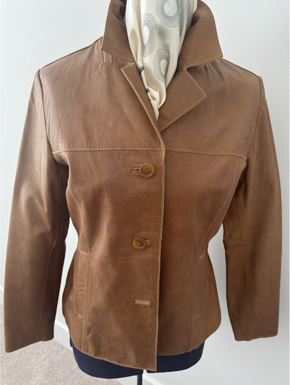 Cognac Leather Jacket By Mission [COPY]